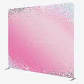 Aperturee - Aperturee Silver Glitter Pink Birthday Square Tension Backdrop